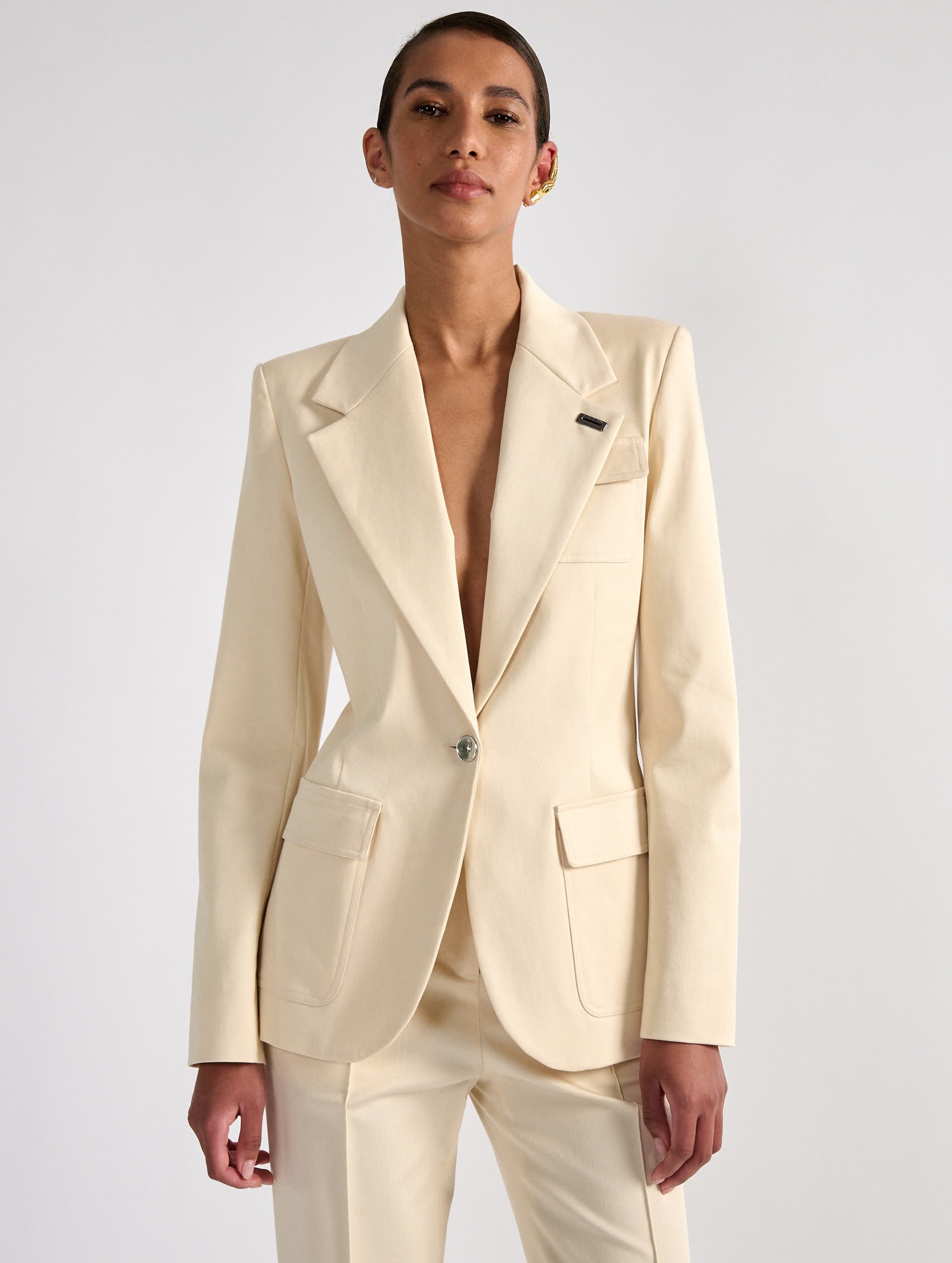 Women ready-to-wear | Sand stretch cotton gabardine 3-pocket