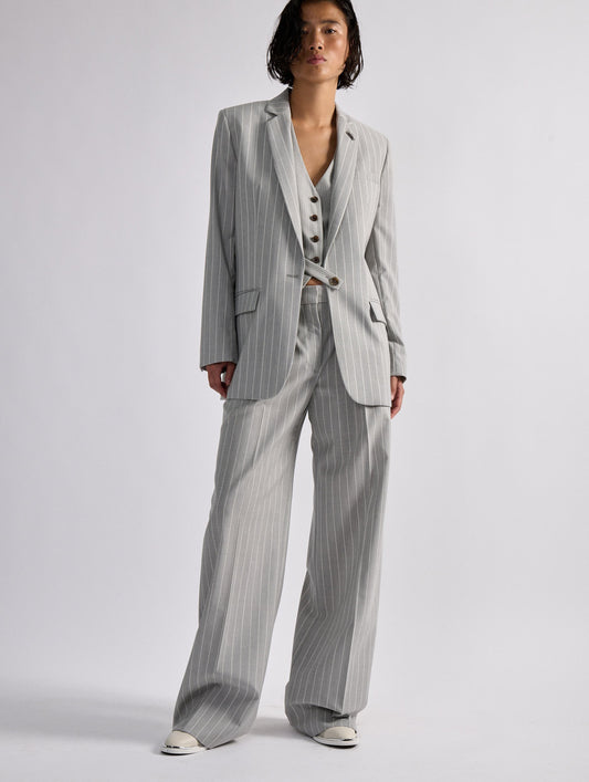 Grey tennis stripe straight jacket