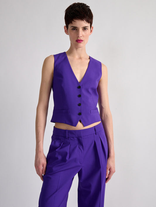 Purple wool suit waistcoat