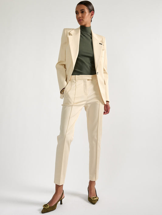 Sand stretch cotton gabardine Roxy trousers