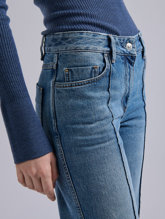 Blue denim flare jeans