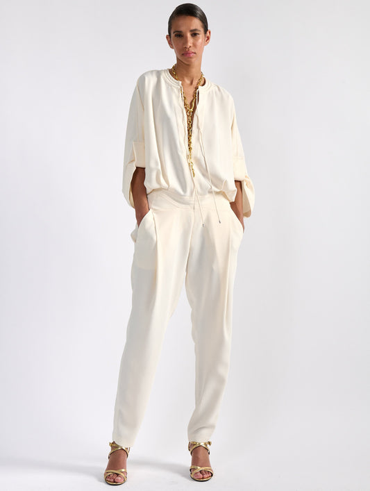 Ivory flowing caddy jumpsuit