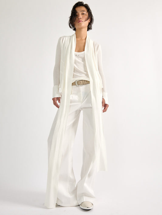 Ivory knitted wrap-around sweater