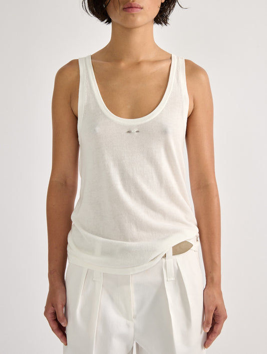 Ivory knitted tank top