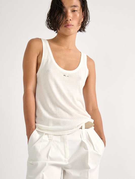 Ivory knitted tank top