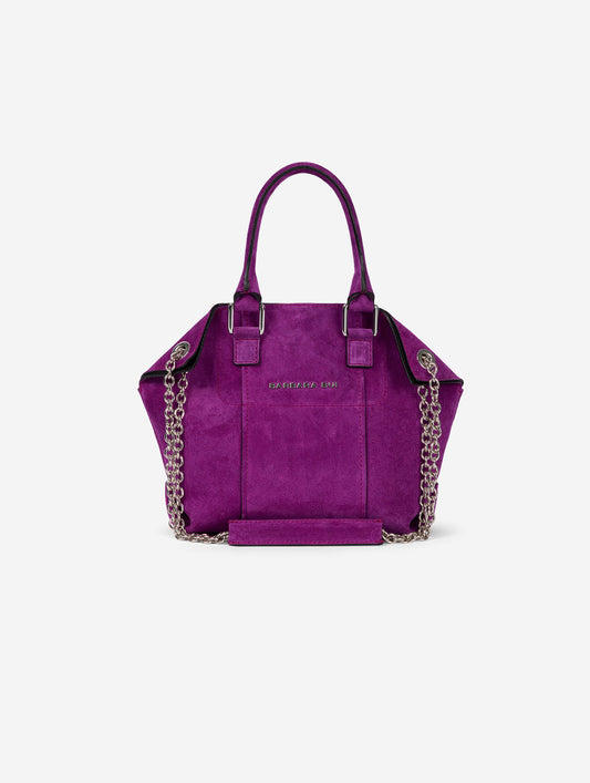 "Little Chamallow" bag in bougainvillea suede