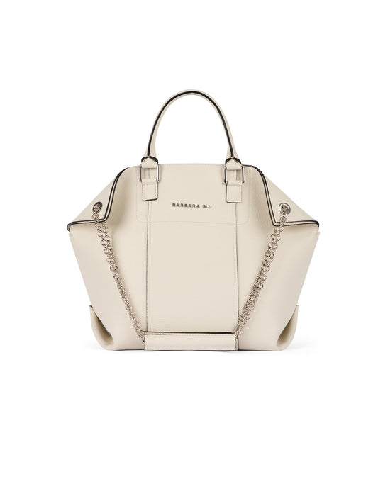 "Chamallow" bag in ivory leather