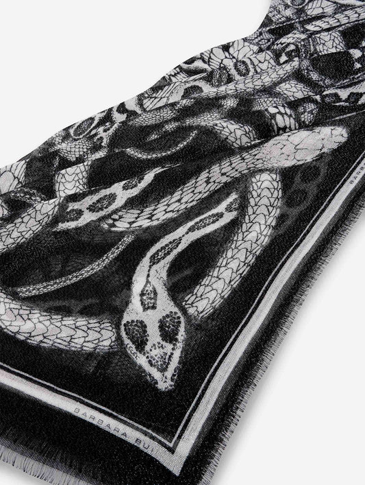 Metallic snake-print scarf