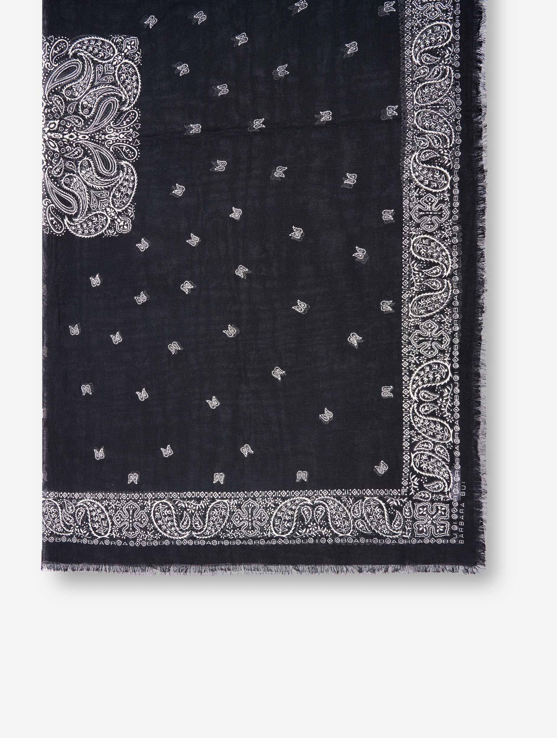 Women Accessories | Black bandana printed scarf | Barbara Bui