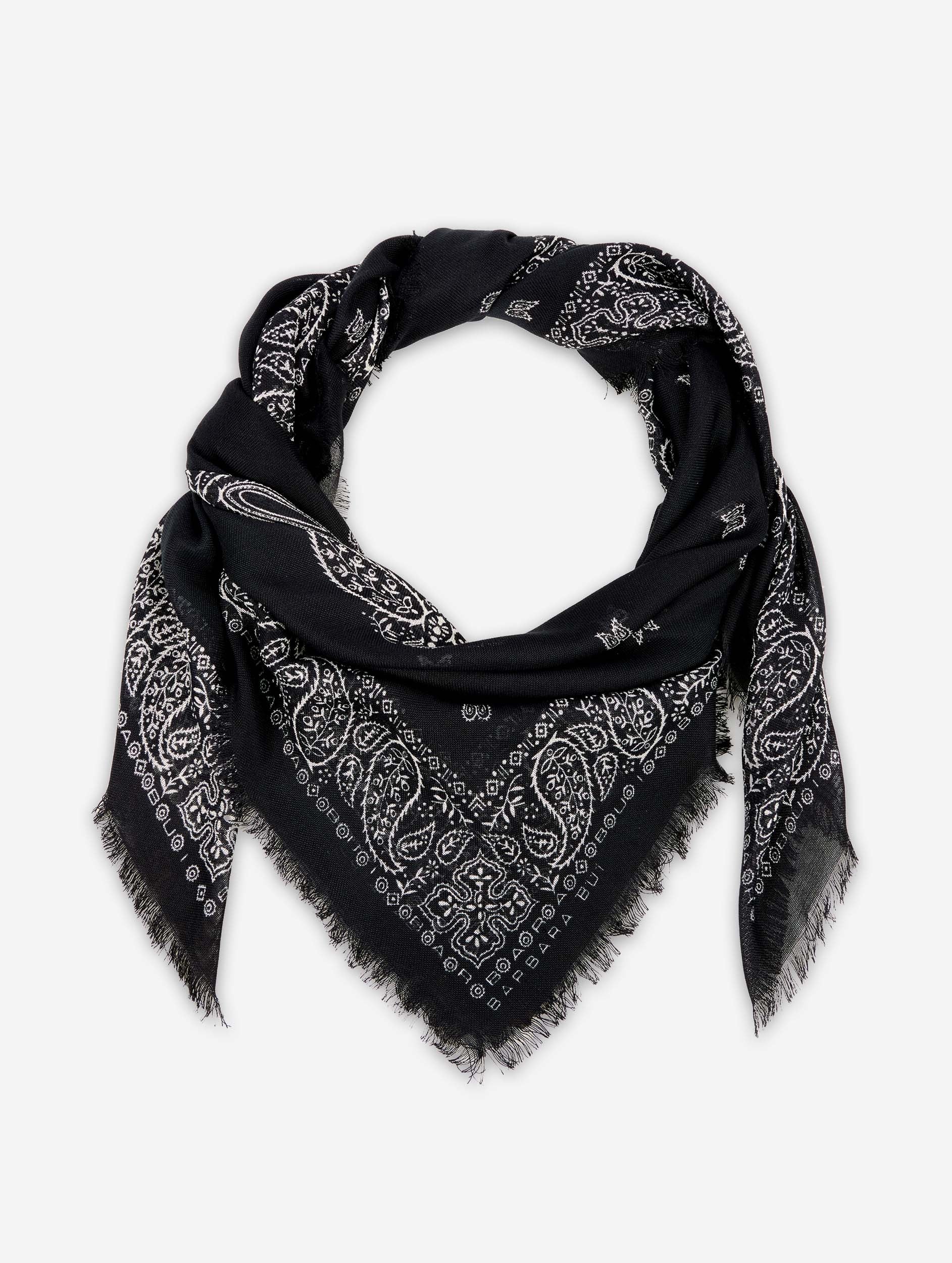Women Accessories | Black bandana printed scarf | Barbara Bui