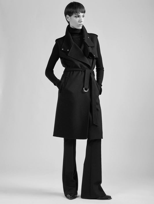 Black double-face sleeveless coat