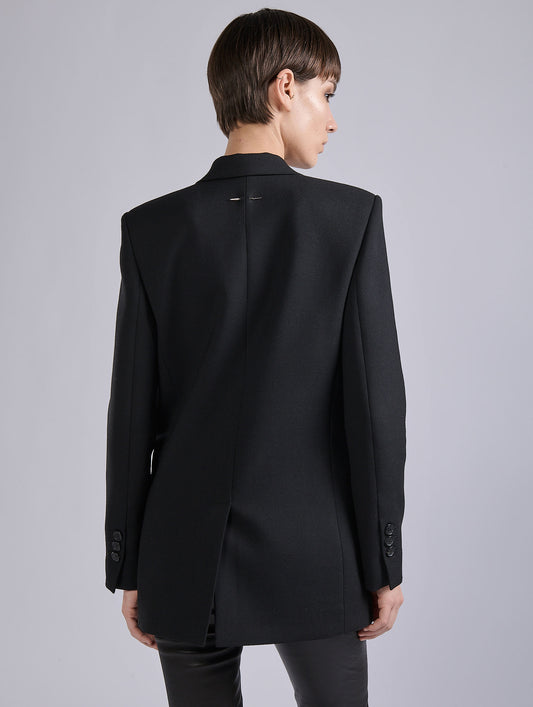 Black double gabardine jacket with studs