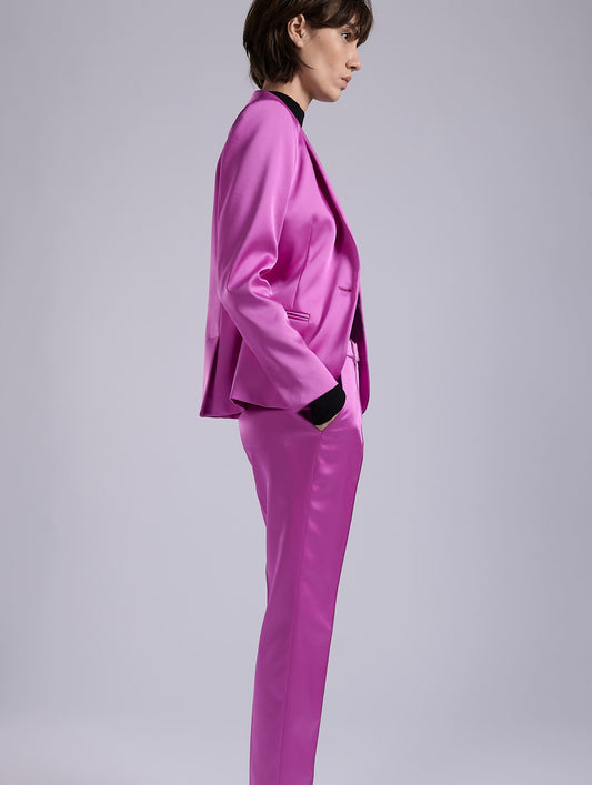 Pink satin fitted jacket