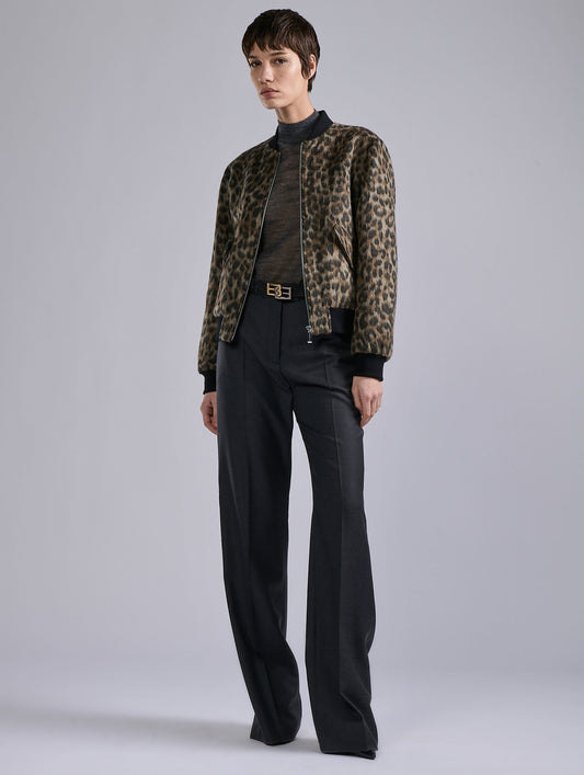 Leopard jacquard teddy jacket