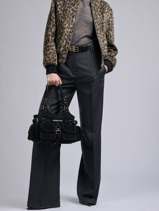 Leopard jacquard teddy jacket