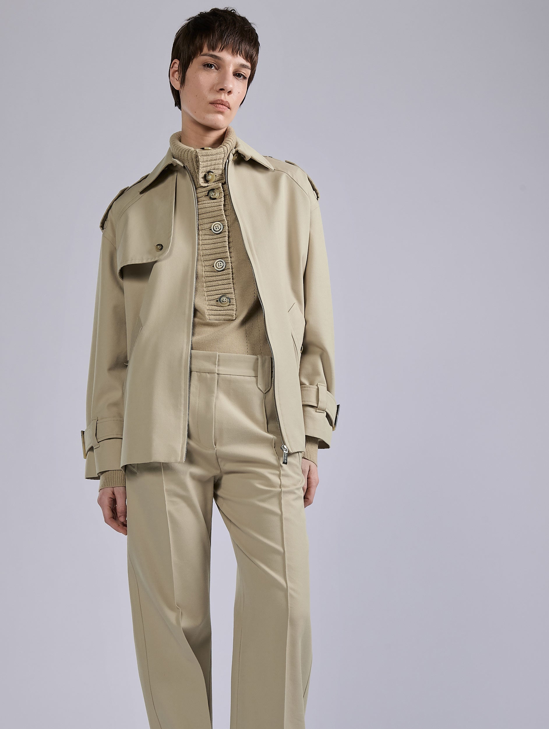 ☆☆GENERAL IDEA☆☆ WOMAN New Classic Wool Hair Jacket [BEI Women Ready-to-wear| Sand oversized cotton and wool