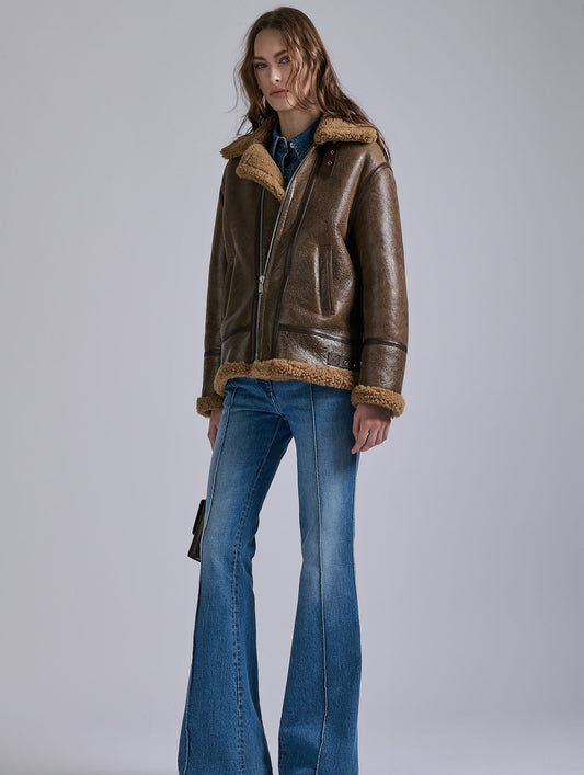 Brown shearling jacket