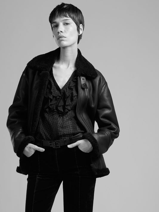 Black shearling jacket