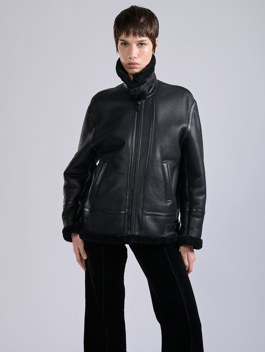 Black shearling jacket