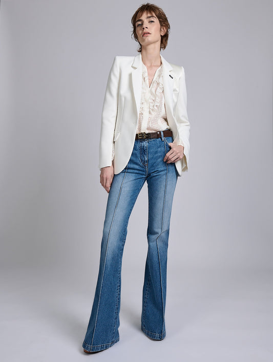 Blue denim bootcut jeans