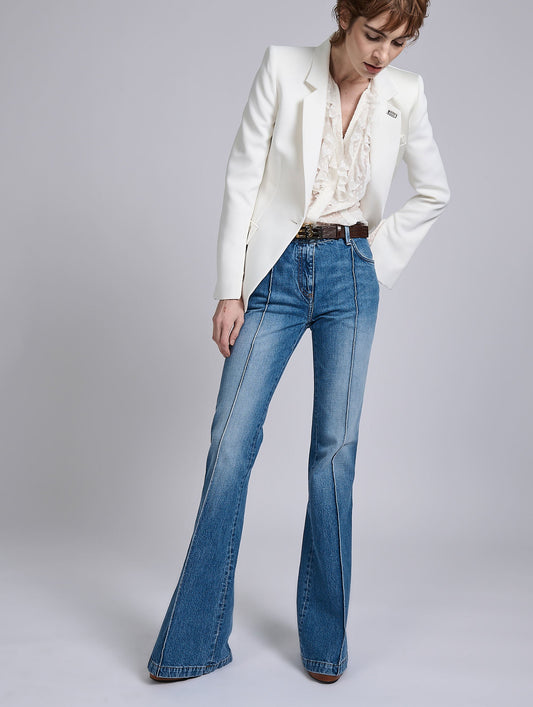 Blue denim bootcut jeans