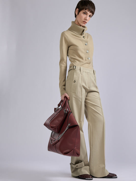 "Big Chamallow" bag in burgundy leather