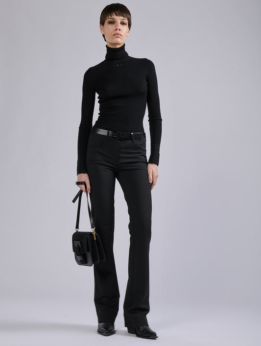 Black Milano jersey five-pocket trousers