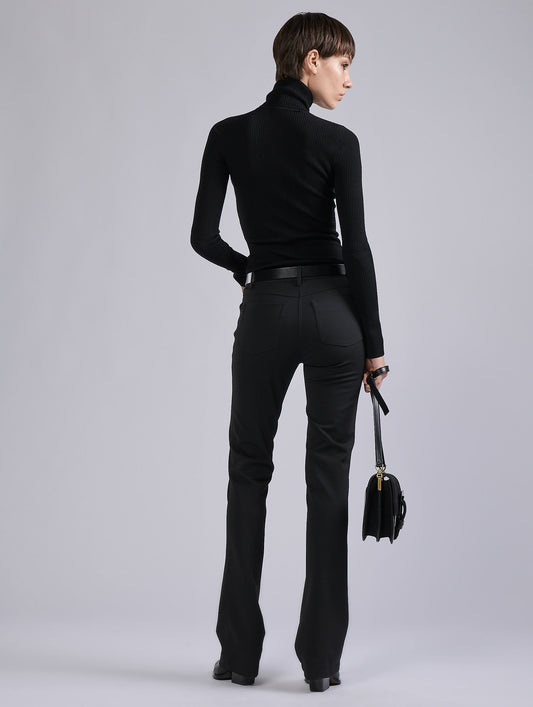 Black Milano jersey five-pocket trousers