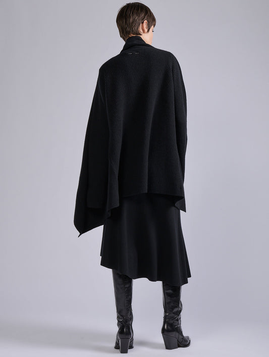 Black wool and cashmere cardigan