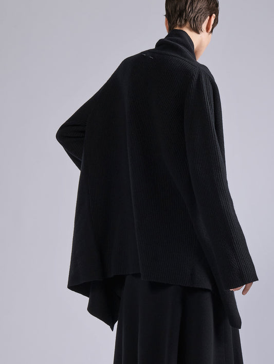 Black wool and cashmere cardigan