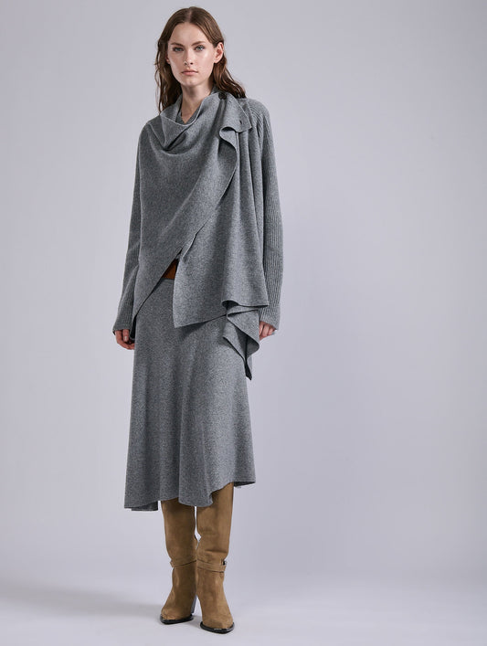 Grey wool and cashmere cardigan