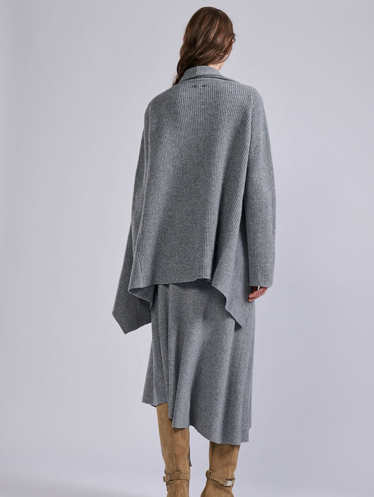 Grey wool and cashmere cardigan