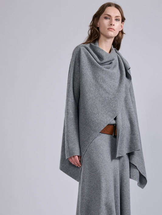 Grey wool and cashmere cardigan