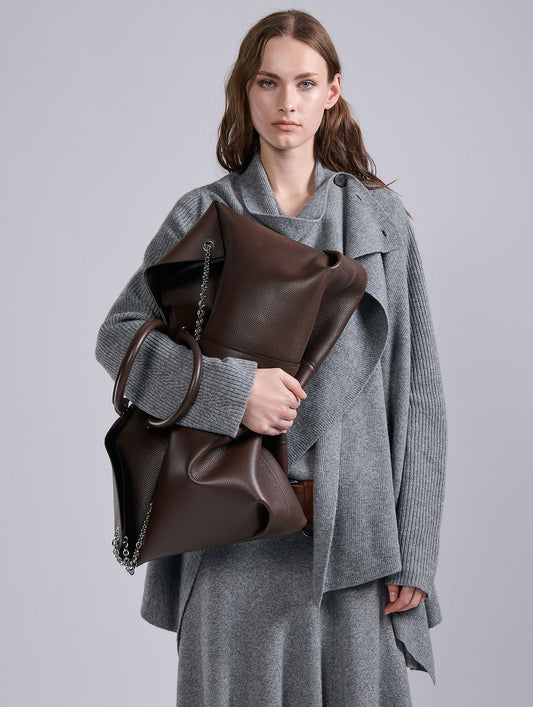 Grey wool and cashmere cardigan