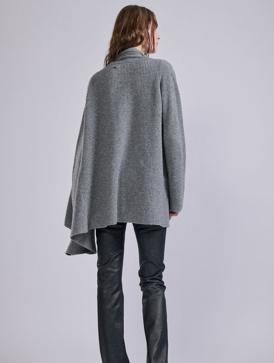 Grey wool and cashmere cardigan