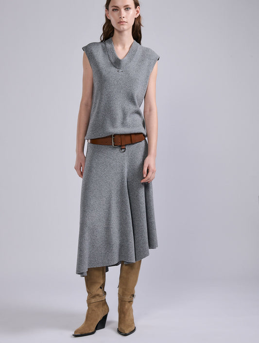 Grey wool and cashmere skirt