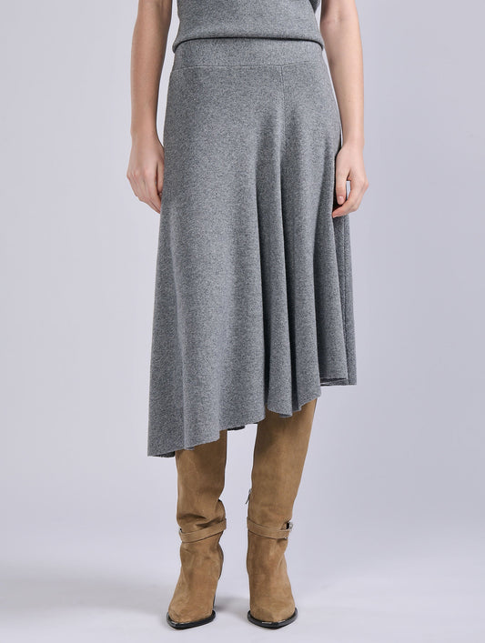 Grey wool and cashmere skirt