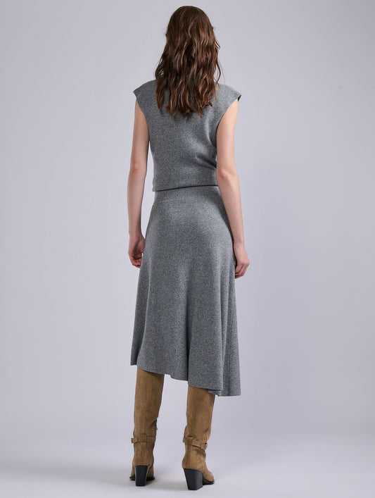 Grey wool and cashmere skirt