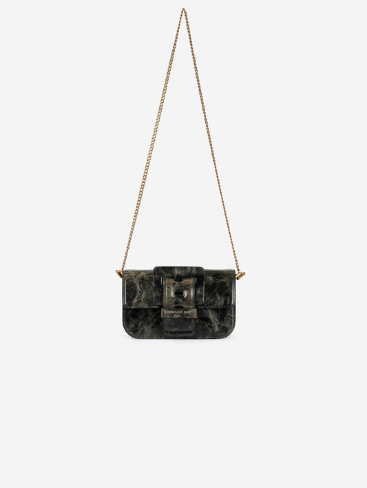 Small "Like Me" bag in grey patent leather