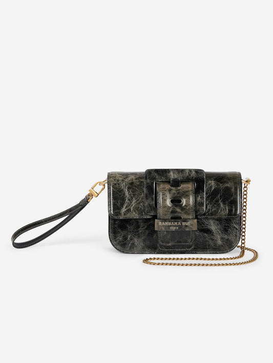 Small "Like Me" bag in grey patent leather