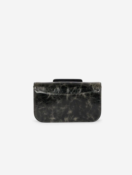 Small "Like Me" bag in grey patent leather
