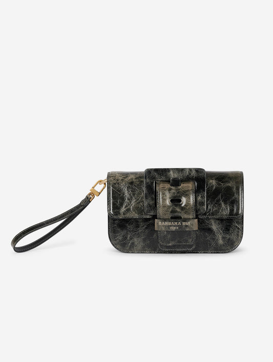 Small "Like Me" bag in grey patent leather