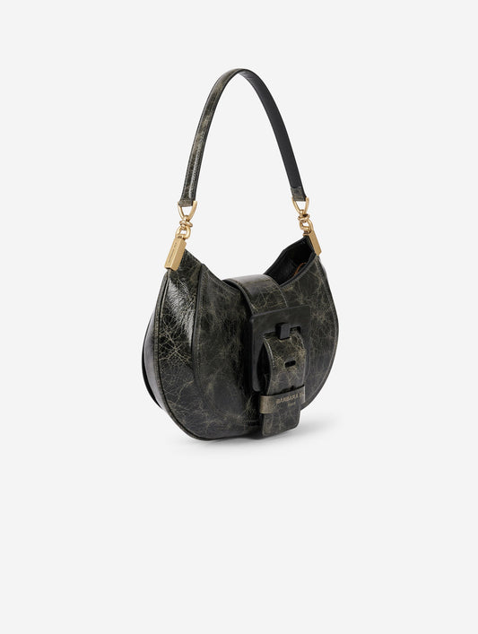Grey patent leather "Kiss Me" bag