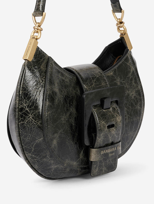 Grey patent leather "Kiss Me" bag