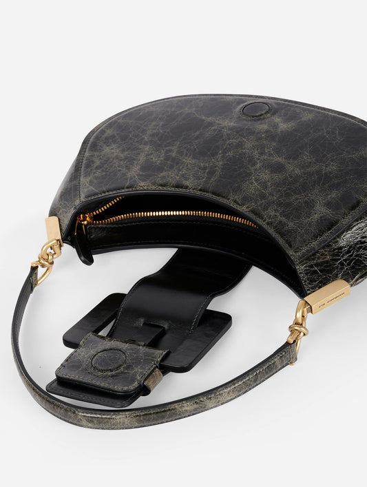 Grey patent leather "Kiss Me" bag