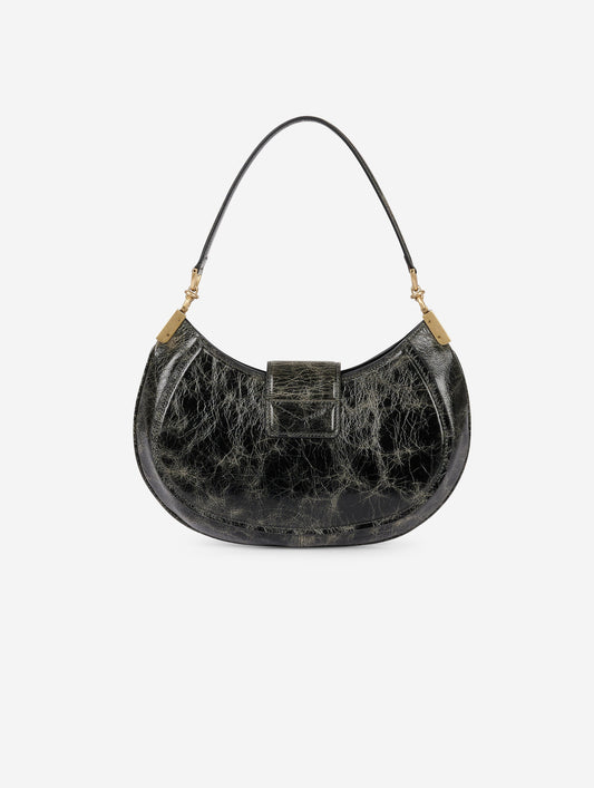 Grey patent leather "Kiss Me" bag