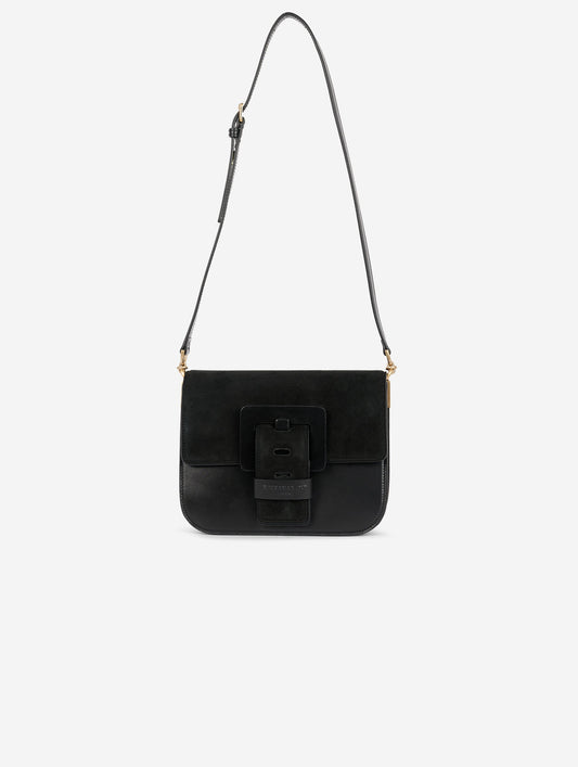 Black suede and leather "Touch Me" bag