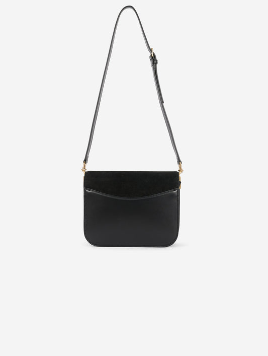 Black suede and leather "Touch Me" bag