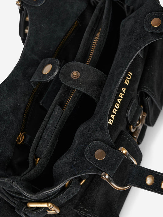 "BB Re-edition" bag in black suede