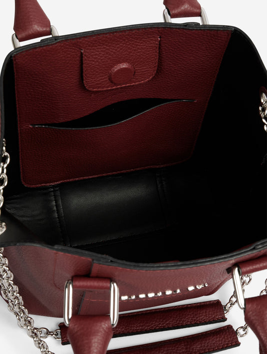 "Little Chamallow" bag in burgundy leather